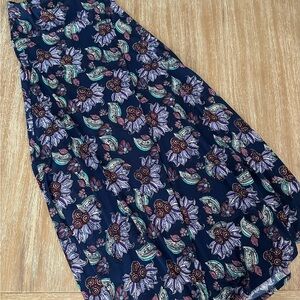 Floral Maxi Skirt with Purple and Blue Design